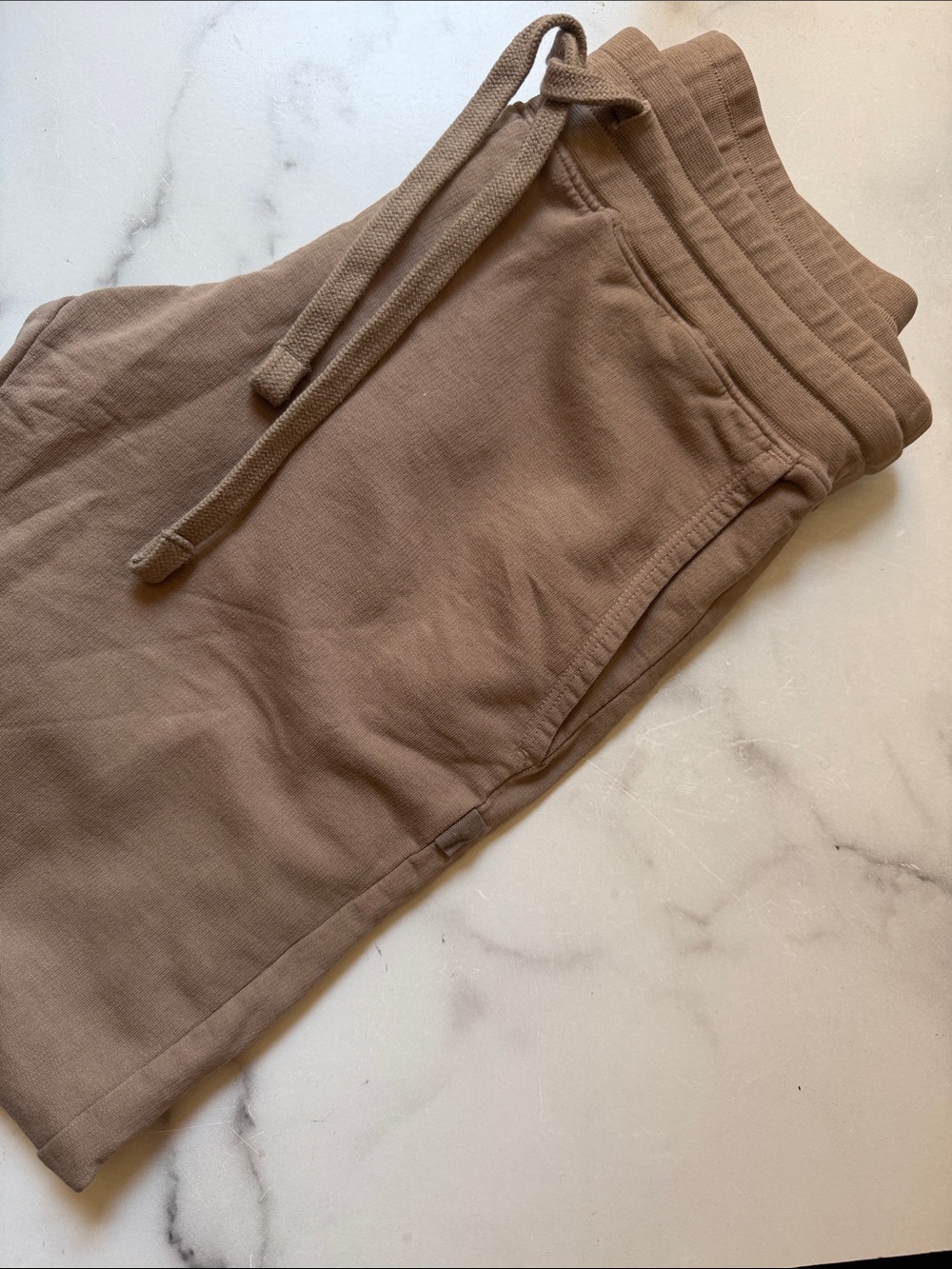 American Giant Neutral Taupe Sweatshorts with Drawstring Waist